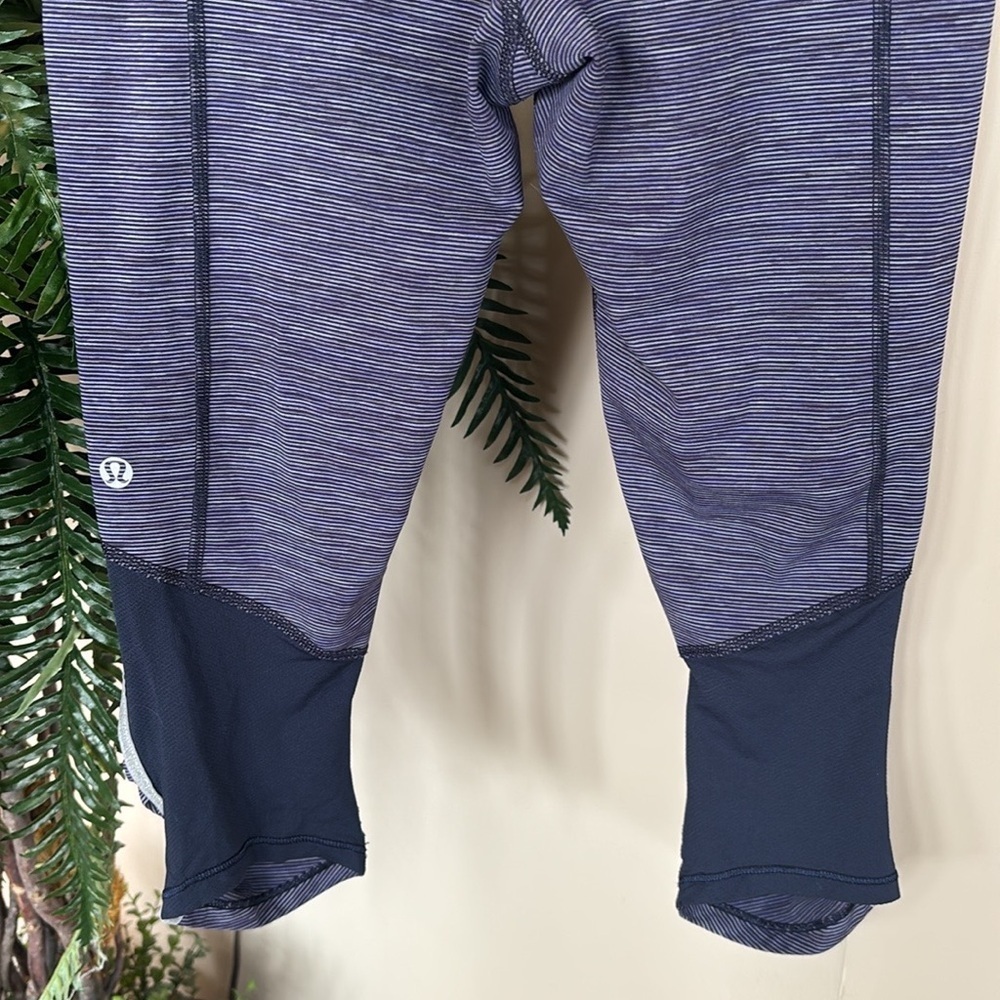 Lululemon RUN: PACE CROP Wee Are From Space Deep Indigo Inkwell Workout Leggings - Picture 6 of 16